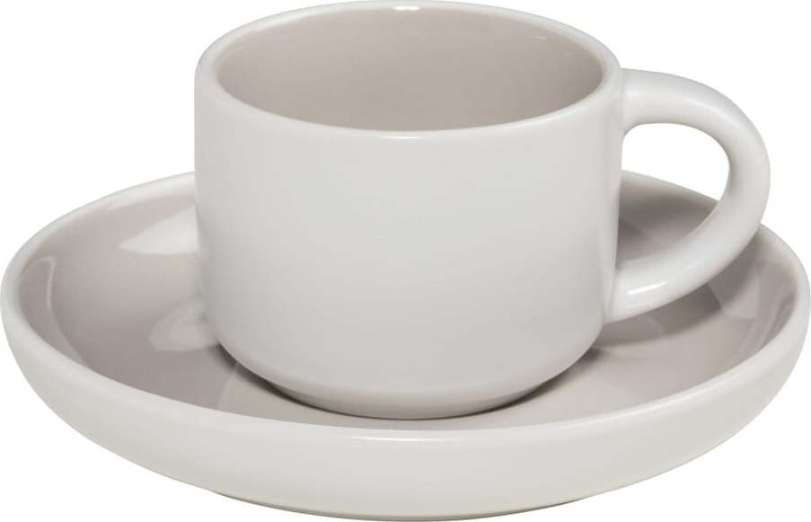 Šedo-bílý porcelánový hrnek na espresso s podšálkem Maxwell & Williams Tint