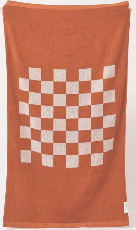 Terakotově oranžová bavlněná plážová osuška Sunnylife Luxe Games