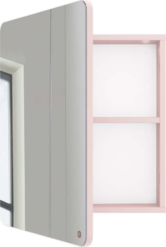 Růžová nástěnná koupelnová skříňka se zrcadlem Tom Tailor for Tenzo Color Bath Tom Tailor for Tenzo