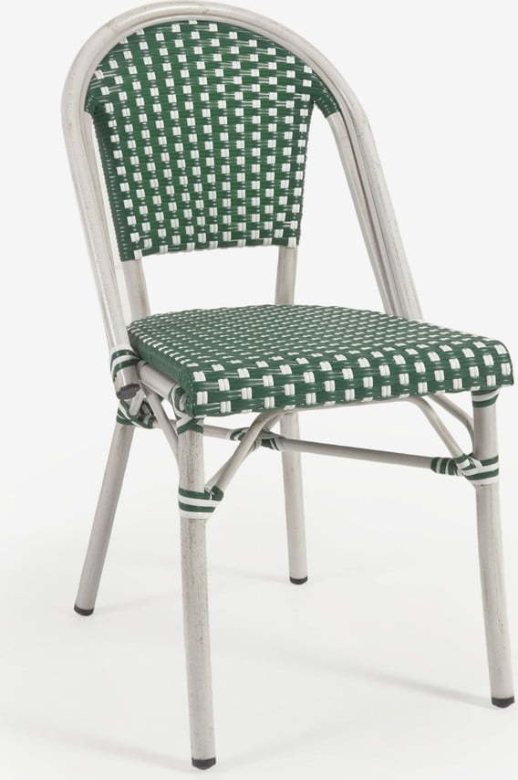 Zeleno-bílá venkovní židle Kave Home Marilyn Kave Home