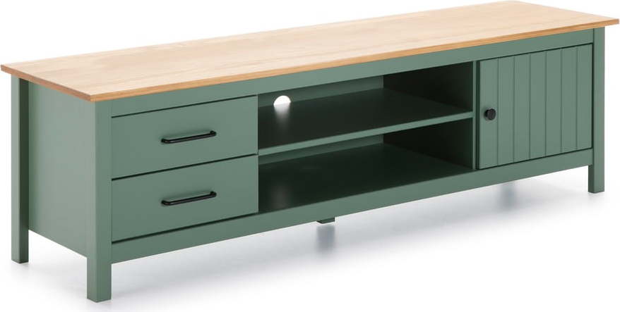 Zelený dřevěný TV stolek Marckeric Miranda Marckeric
