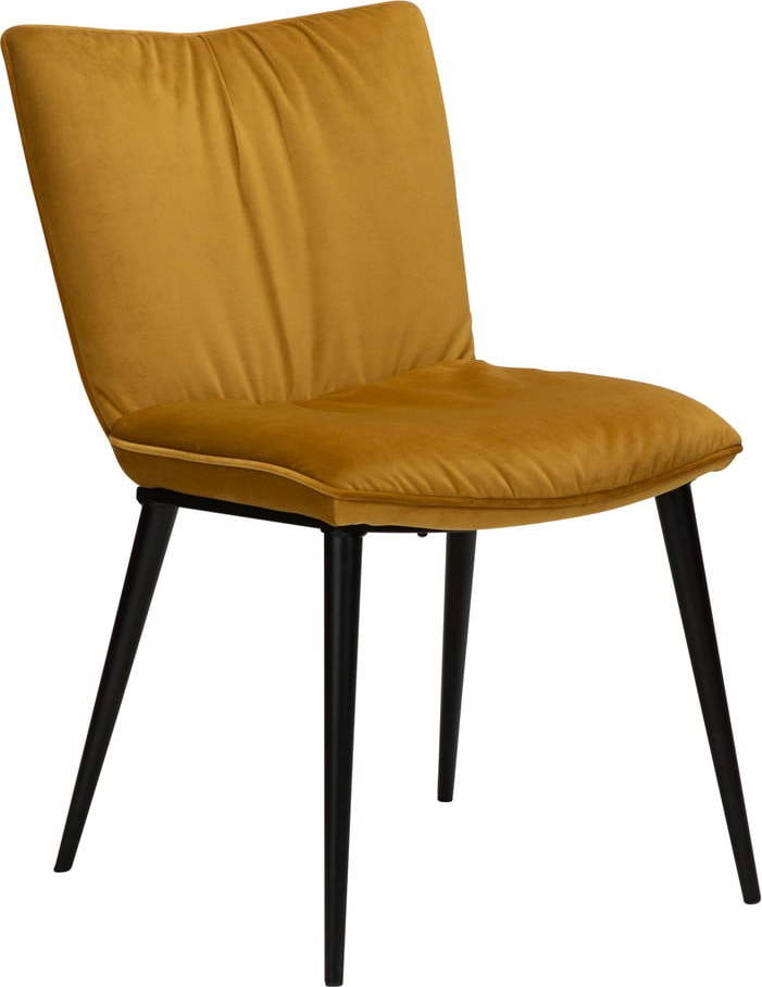 Žlutá jídelní židle se sametovým povrchem DAN-FORM Denmark Join ​​​​​DAN-FORM Denmark