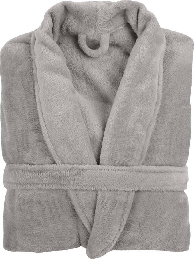 Světle šedý plyšový župan Tiseco Home Studio Cozy