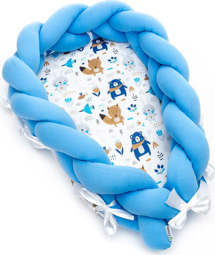 Bavlněné hnízdečko s odnímatelným mantinelem T-TOMI Blue Bears T-Tomi