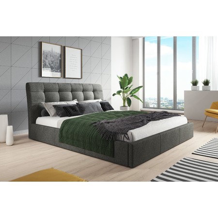 Čalouněná postel ALDO rozměr 160x200 cm Tmavě šedá TT-FURNITURE