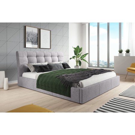 Čalouněná postel ALDO rozměr 180x200 cm Světle šedá TT-FURNITURE