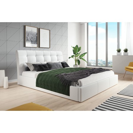 Čalouněná postel ALDO rozměr 90x200 cm Bílá TT-FURNITURE