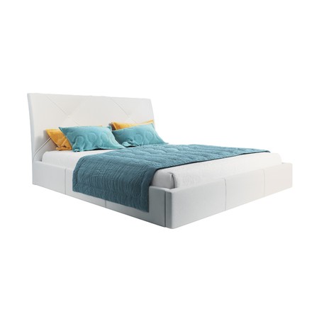 Čalouněná postel KARO rozměr 160x200 cm Bílá TT-FURNITURE