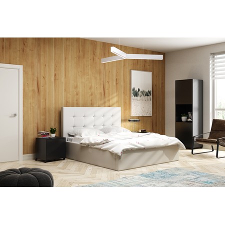 Čalouněná postel LAURA rozměr 180x200 cm Bílá TT-FURNITURE