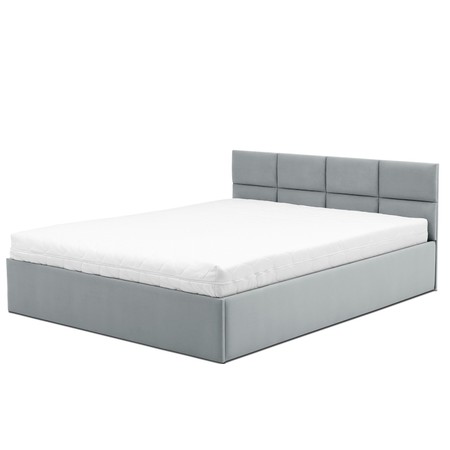 Čalouněná postel MONOS s matrací rozměr 160x200 cm Světle šedá Signal-nabytek