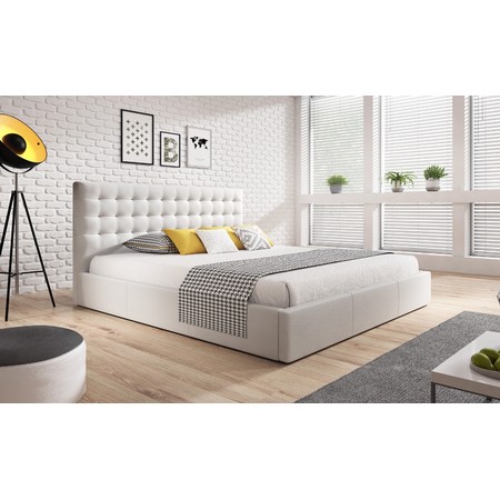 Čalouněná postel VERO rozměr 140x200 cm Bílá TT-FURNITURE