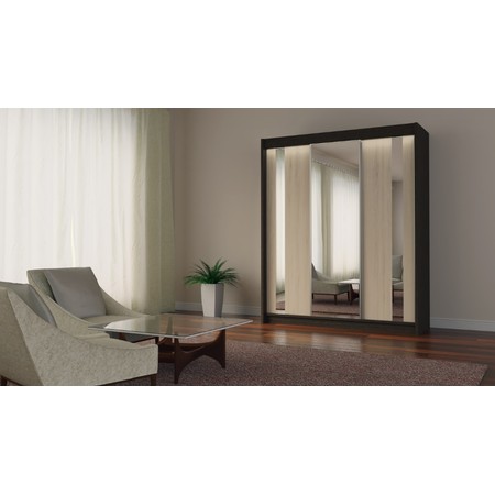 Kvalitní Šatní Skříň Gracja 180 cm Wenge/dub sonoma Furniture