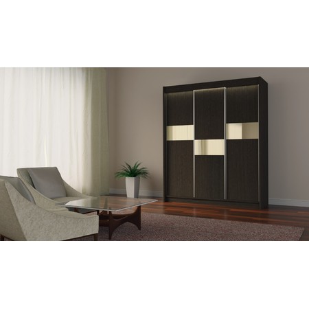 Kvalitní Šatní Skříň Livia 180 cm Wenge/hnědá Furniture