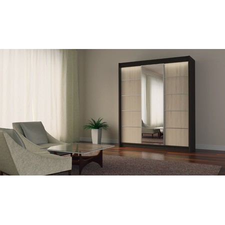 Kvalitní Šatní Skříň Makira 180 cm Wenge/dub sonoma Furniture