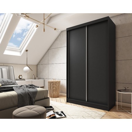 Kvalitní Šatní Skříň bez zrcadla 180 cm Černá Furniture