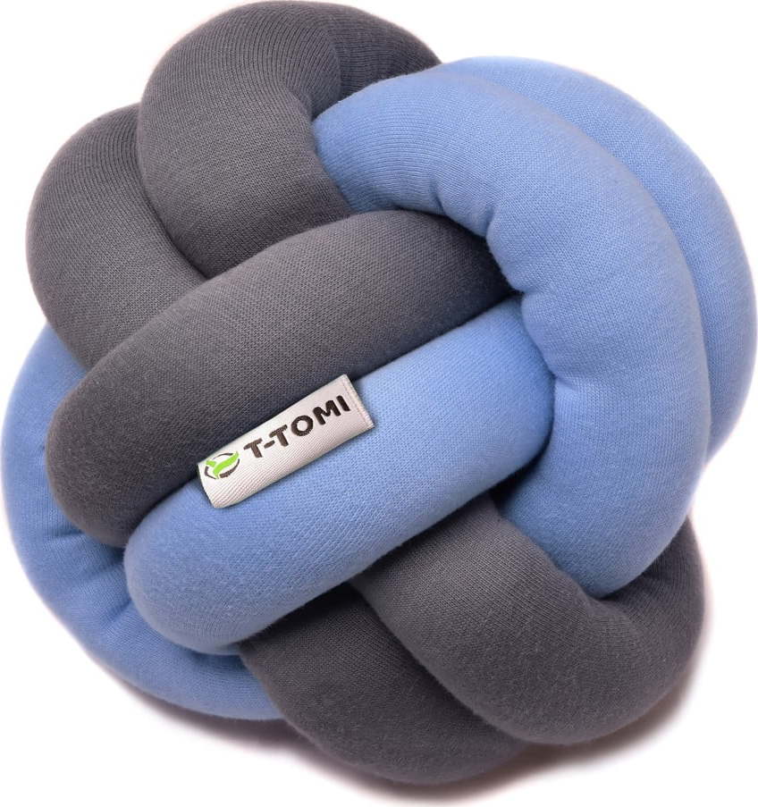 Modro-šedý bavlněný pletený míč T-TOMI