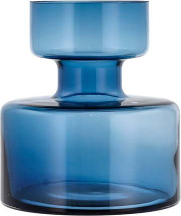 Tmavě modrá skleněná váza Lyngby Glas Tubular
