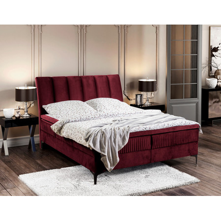 Čalouněná postel ALABAMA rozměr 200x200 cm Červená TT-FURNITURE