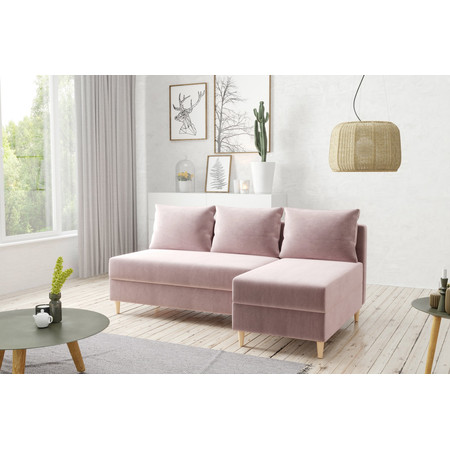 Rozkládací rohová sedací souprava VIVA Pravá Zelená