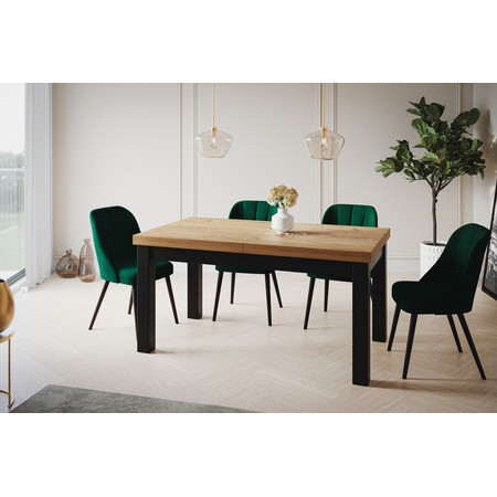 Jídelní rozkládací stůl Classic 120x80 cm Dub craft Černá Alpimeble
