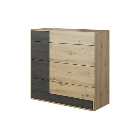 Komoda 4S Bafra - dub artisan/černá Idzczakmeble