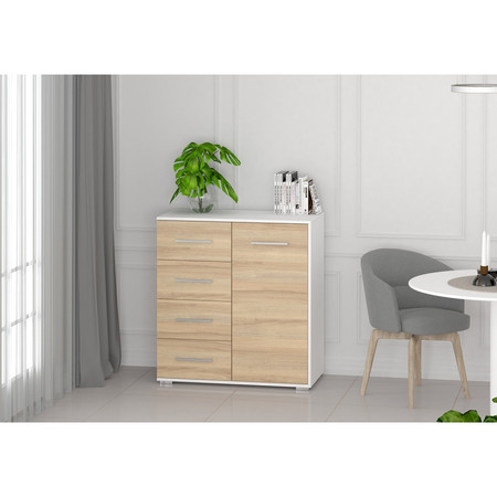Komoda Frida mini 01 Bílá/dub sonoma Idzczakmeble