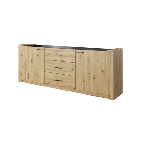 Komoda Lugo 160 - dub artisan/černá Idzczakmeble