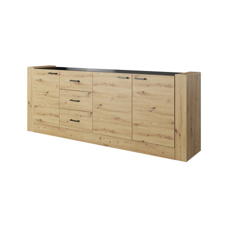 Komoda Lugo 230 - dub artisan/černá Idzczakmeble