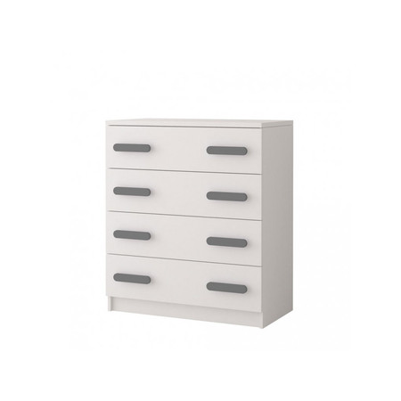 Komoda Smyk 4S - bílá/šedá Idzczakmeble
