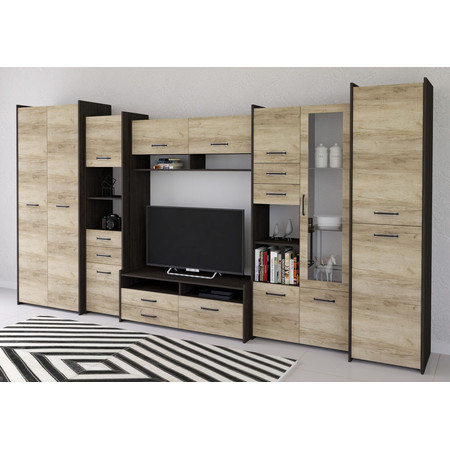 Obývací sestava Mokka II 360x53 - dub/šedá Idzczakmeble