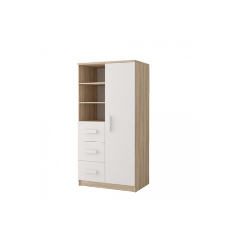 Regál Smyk 80 3S1D III - dub sonoma/bílá Idzczakmeble