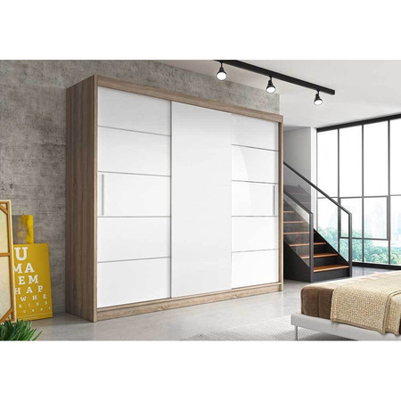 Skříň Alba II 250x61 cm - dub sonoma/bílá Idzczakmeble
