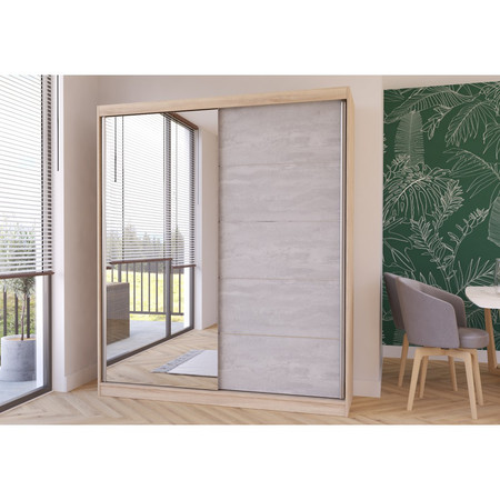 Skříň Beton 183x61 cm - dub sonoma/beton Idzczakmeble