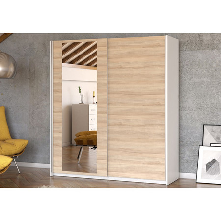Skříň Hit 180x55 cm - bílá/dub sonoma Idzczakmeble
