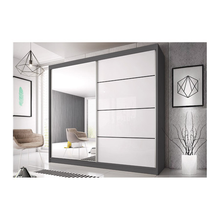Skříň Multi 35 203x61 cm - grafit/bílá Idzczakmeble