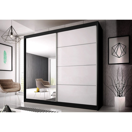 Skříň Multi 35 233x61 cm - černá/bílá Idzczakmeble