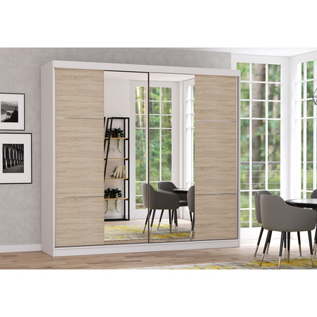 Skříň Multi 36 233x61 cm - bílá/dub sonoma Idzczakmeble