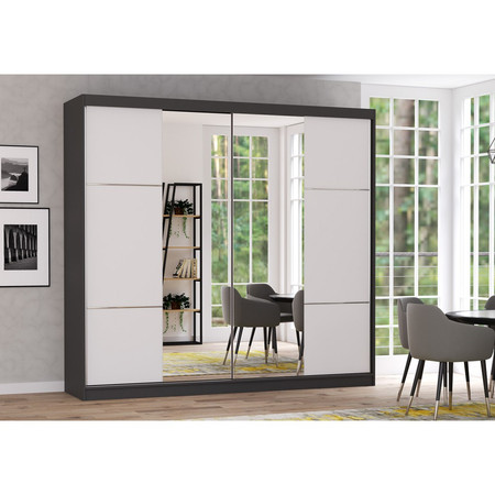 Skříň Multi 38 233x61 cm - grafit/bílá Idzczakmeble