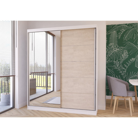 Skříň Silk 183x61 cm - bílá/dub sonoma Idzczakmeble