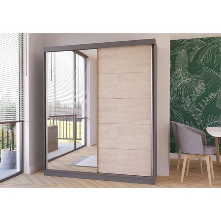 Skříň Silk 183x61 cm - šedá/dub sonoma Idzczakmeble