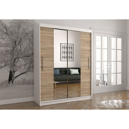 Skříň Vista 01 150x61 cm - bílá/dub sonoma Idzczakmeble
