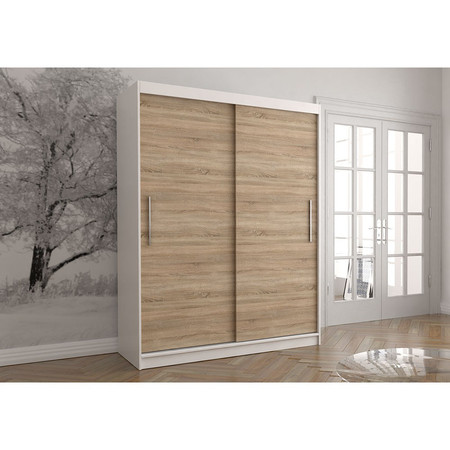 Skříň Vista 04 150x61 cm - bílá/dub sonoma Idzczakmeble