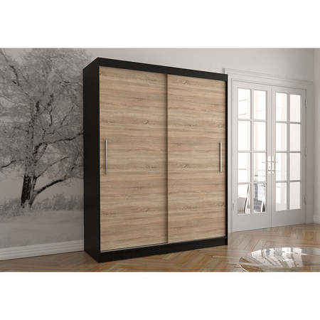 Skříň Vista 04 150x61 cm - černá/dub sonoma Idzczakmeble