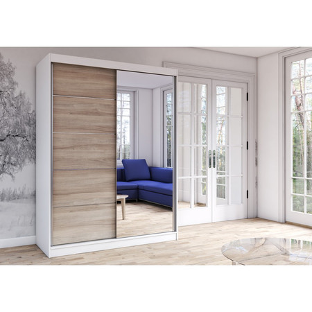 Skříň Vista 05 150x61 cm - bílá/dub sonoma Idzczakmeble