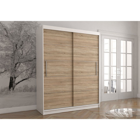 Skříň Vista 06 150x61 cm - bílá/dub sonoma Idzczakmeble