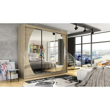 Velká šatní skříň ASTON V 250 cm - dub sonoma ankon