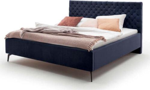 Tmavě modrá dvoulůžková postel s roštěm a úložným prostorem Meise Möbel La Maison