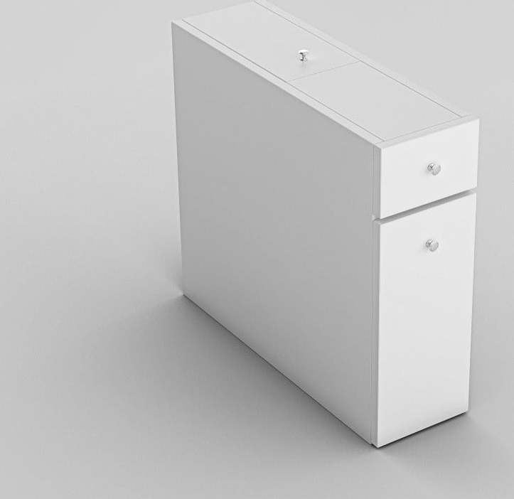 Bílá koupelnová výsuvná skříňka Garetto Calencia White Kalune Design