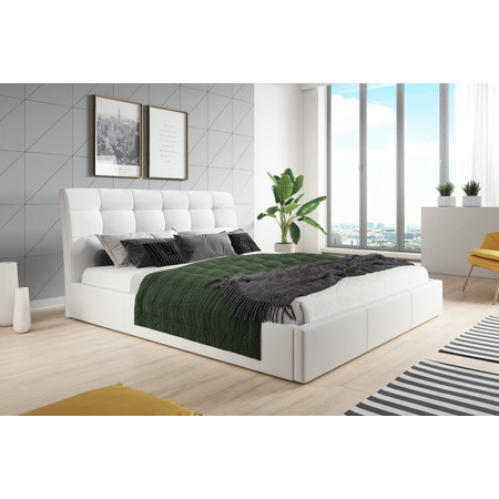 Čalouněná postel ADLO rozměr 180x200 cm Bílá TT-FURNITURE