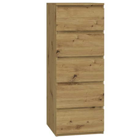 Komoda 5 šuplíku W5 - dub artisan TOP Nábytek